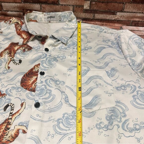 Vatpave White Tiger Print Shirt size XL - Picture 8 of 9